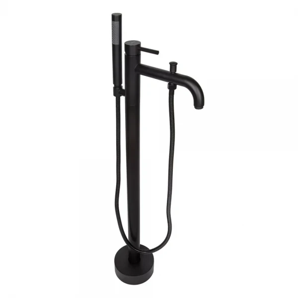 Смеситель для напольной ванны WEZER EKO19A-01-BLACK нержавеющая сталь черный