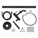 Смеситель для напольной ванны WEZER EKO19A-01-BLACK нержавеющая сталь черный