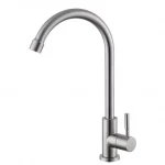 Монокран для раковины WEZER EKO14A-14 с поворотным изливом нержавеющая сталь