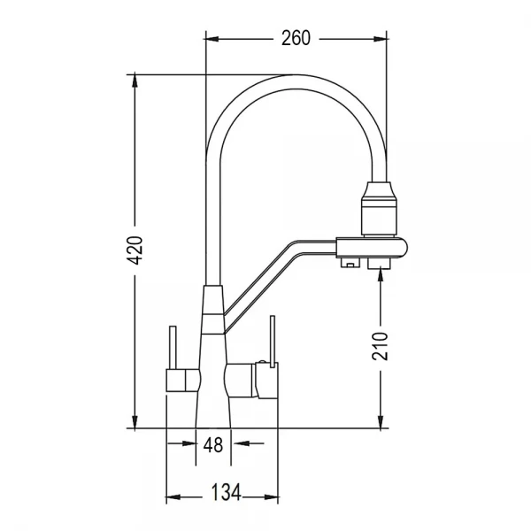 Смеситель для кухни WEZER INX4A-08 для осмоса из нержавеющей стали