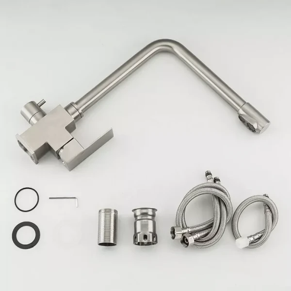 Смеситель для кухни WEZER PRO4C-02 для двух вод нержавеющая сталь