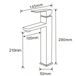 Смеситель для умывальника WEZER PRO11-02-BLACK высокий