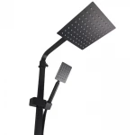 Душевая система WEZER PRO16-02-BLACK с переключателем на лейку, 3 функции черная