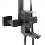 Душевая система WEZER PRO16-02-BLACK с переключателем на лейку, 3 функции черная
