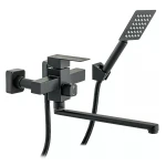 Смеситель для ванны WEZER PRO7-02-BLACK с поворотным изливом черный