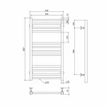 Полотенцесушитель электрический Deffi Lima 400х800 мм 165 Вт хромированный левый