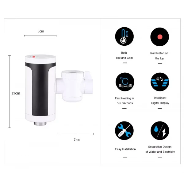 Проточный водонагреватель WEZER RKF-10C с датчиком температуры