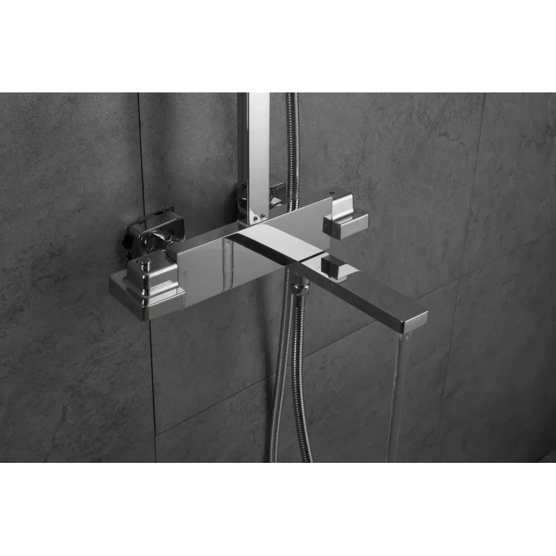 Душова система з термостатом FAOP A2409-40, вилив - перемикач на лійку, 3-режими, хром