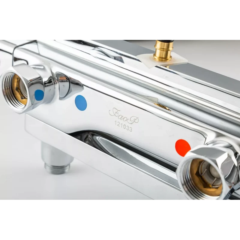 Душова система з термостатом FAOP A2409-40, вилив - перемикач на лійку, 3-режими, хром