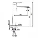 Змішувач для раковини високий FAOP A1009-26, чорний