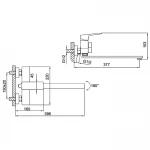 Змішувач для ванни FAOP A2209-6 з плоским виливом 350 мм, чорний
