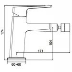 Смеситель для биде FAOP A5009-6 черный