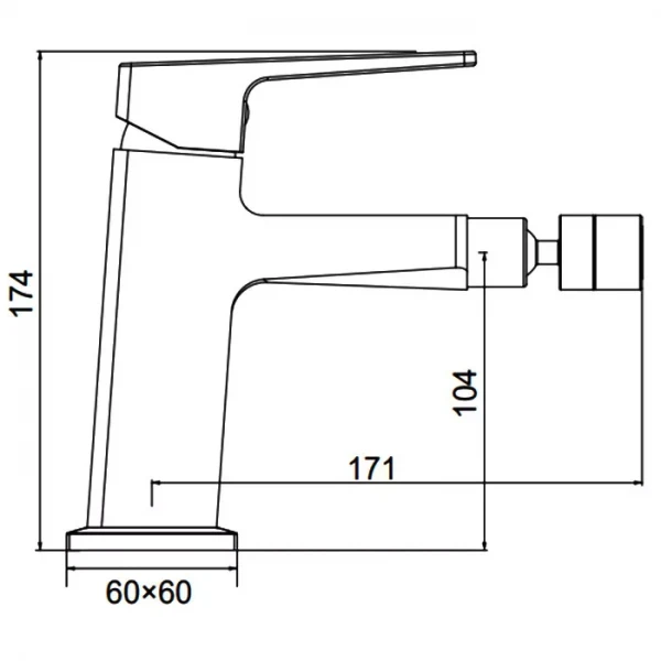 Смеситель для биде FAOP A5009-6 черный