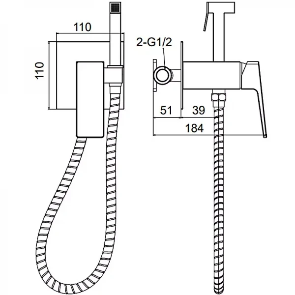 Вбудований гігієнічний душ FAOP A7209-6