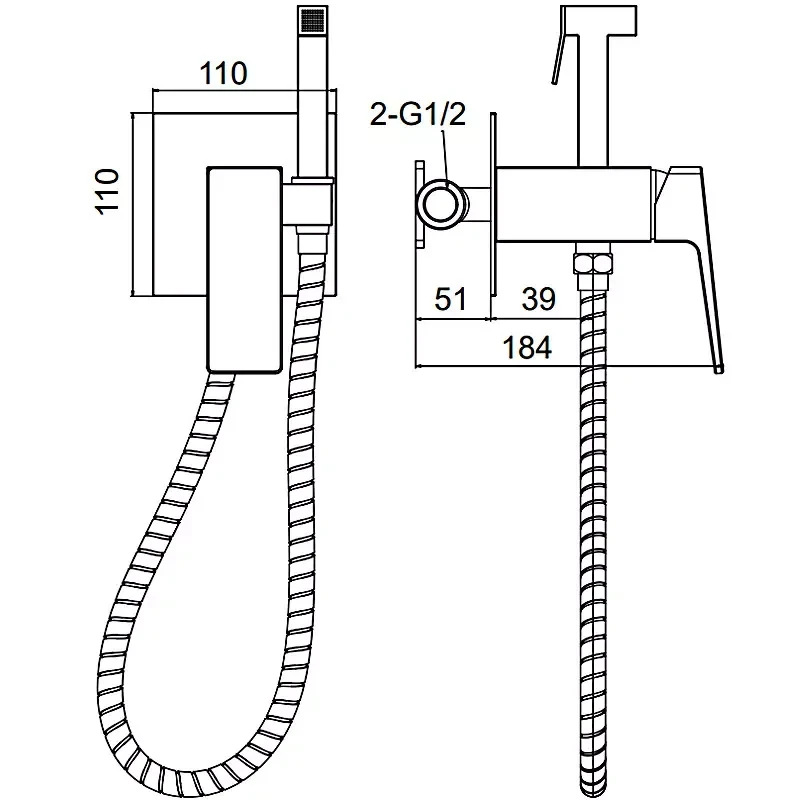 Вбудований гігієнічний душ FAOP A7209-6