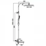 Душова система FAOP A2409-6, вилив - перемикач на лійку, 3-режими, чорний
