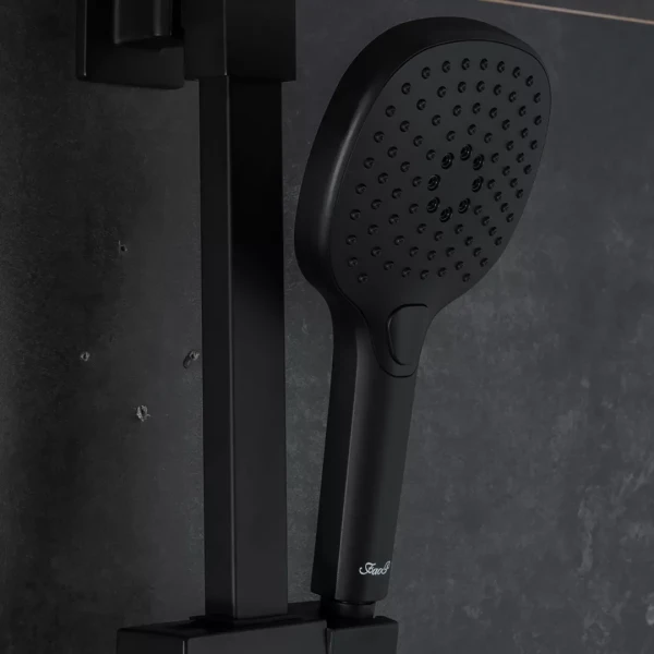 Душова система з термостатом FAOP A2409-60, вилив - перемикач на лійку, 3-режими, чорний