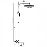 Душова система з термостатом FAOP A2409-60, вилив - перемикач на лійку, 3-режими, чорний