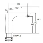 Змішувач для раковини FAOP A1003-8, білий-хром
