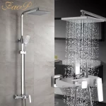 Душова система FAOP A2403-8, вилив - перемикач на лійку, 2-режими, білий-хром