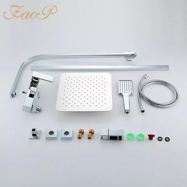 Душова система FAOP A2406, вилив - перемикач на лійку, 1-режим, хром