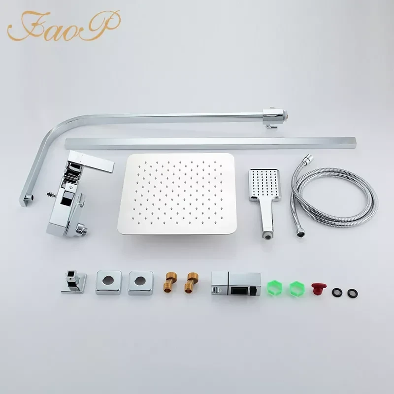 Душова система FAOP A2406, вилив - перемикач на лійку, 1-режим, хром