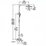 Душова система FAOP A2406, вилив - перемикач на лійку, 1-режим, хром