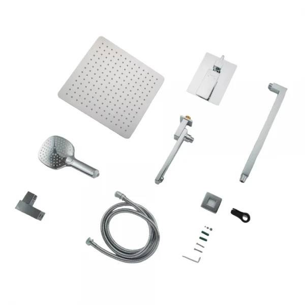 Вбудована душова система FAOP A7109, вилив - перемикач на лійку, 3-режими, хром