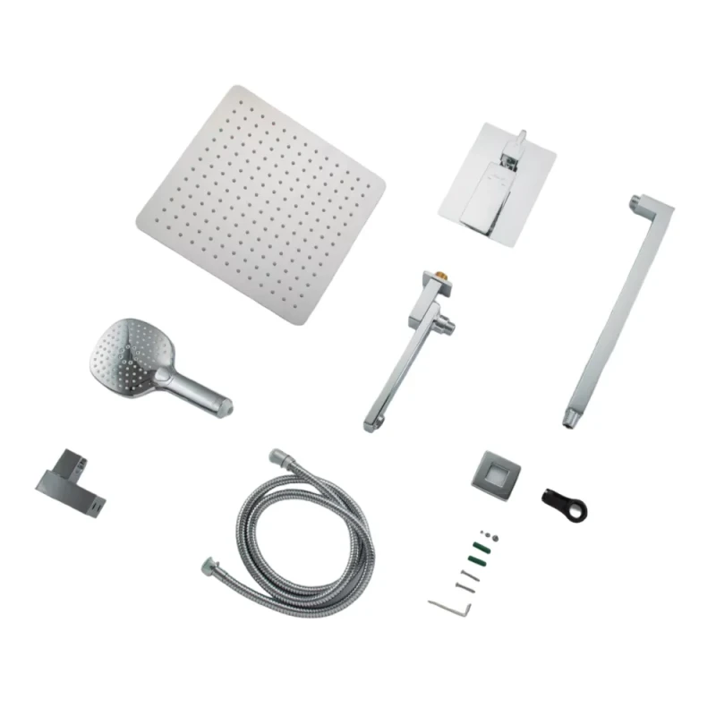 Вбудована душова система FAOP A7109, вилив - перемикач на лійку, 3-режими, хром