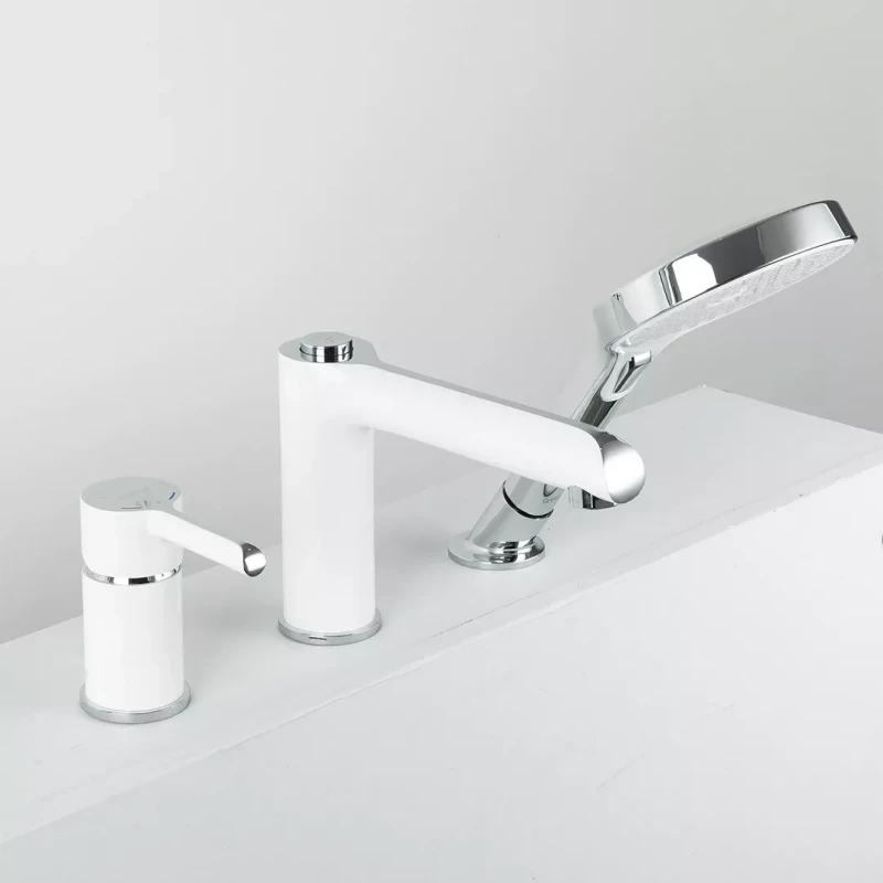 Змішувач для ванни на борт GAPPO G1103-8, білий/хром