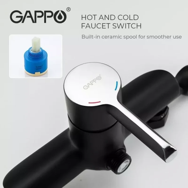 Смеситель с гигиенической лейкой GAPPO G2003-6 черный/хром