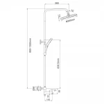 Душевая система с термостатом GAPPO G2403-56 черная/хром с переключателем на лейку 3 режима