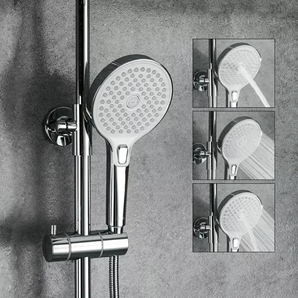 Душова система з термостатом GAPPO G2403-58, вилив - перемикач на лійку 3 режими, білий/хром