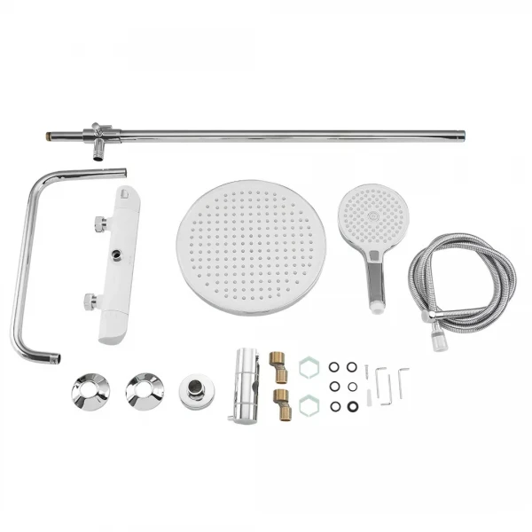 Душова система з термостатом GAPPO G2403-58, вилив - перемикач на лійку 3 режими, білий/хром