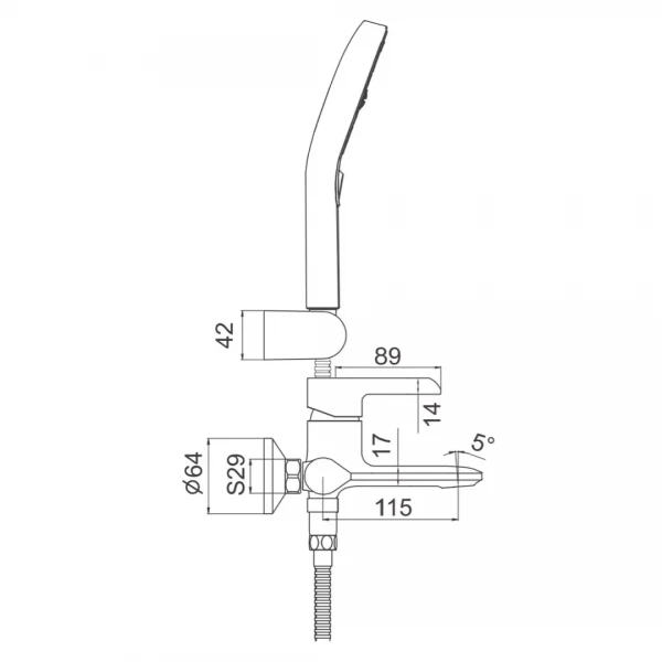 Смеситель для ванны GAPPO G3203-6 черный/хром