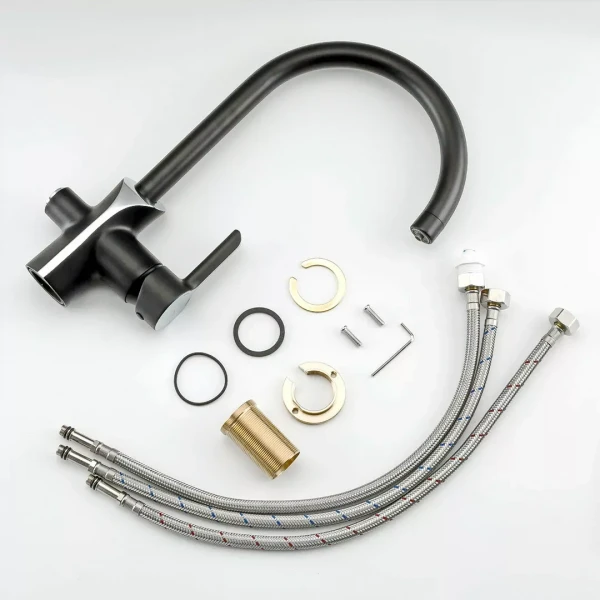 Смеситель для кухни GAPPO G4303-6 черный/хром с подключением фильтра