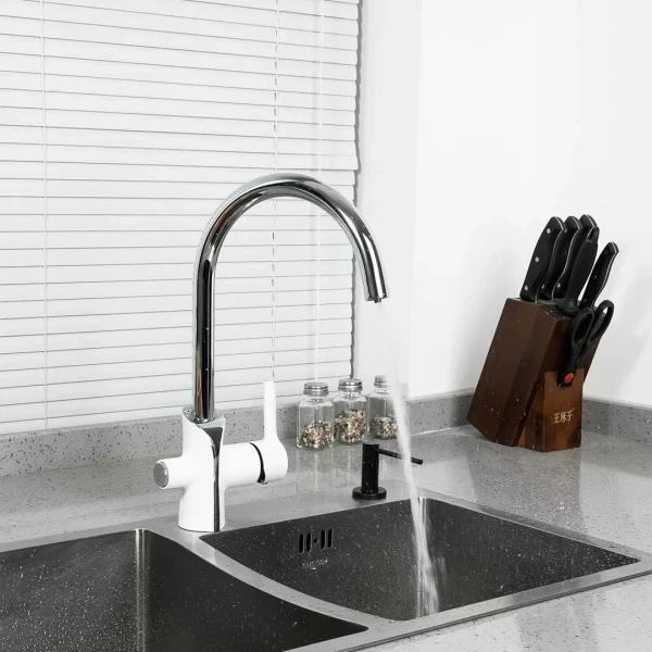 Смеситель для кухни GAPPO G4303-8 белый/хром с подключением фильтра