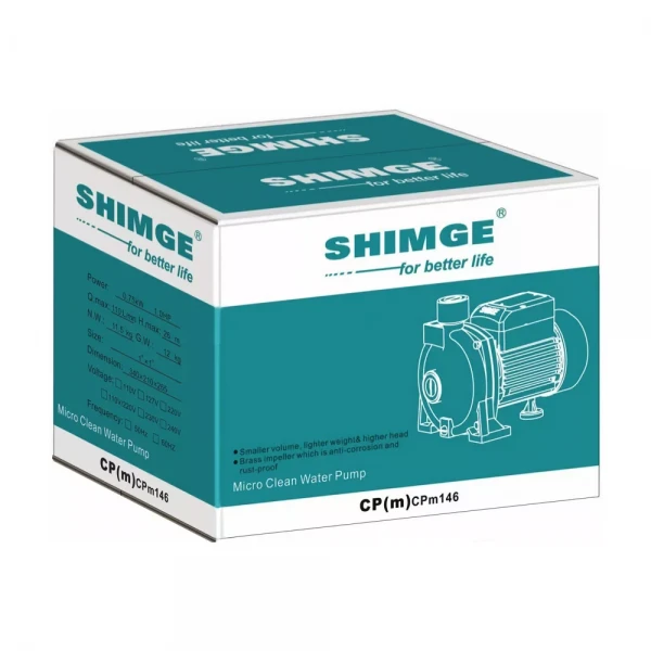 Центробежный насос SHIMGE CPm190 1.5 кВт (максимальный напор 48 м, максимальная производительность 130 л/мин)