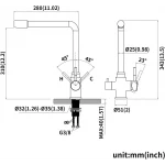 Смеситель для кухни WEZER EKO4C-01-GUNGREY оружейная сталь для фильтрованной воды