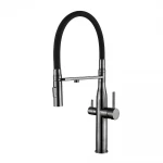 Смеситель для кухни WEZER LUX4-01-GUNGREY оружейная сталь для осмоса