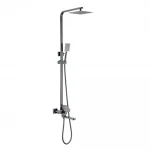 Душевая система PRO16-02-GUNGREY однорычажная 3-х функциональная с коротким поворотным изливом нержавеющая сталь серая (диаметр 35 мм)