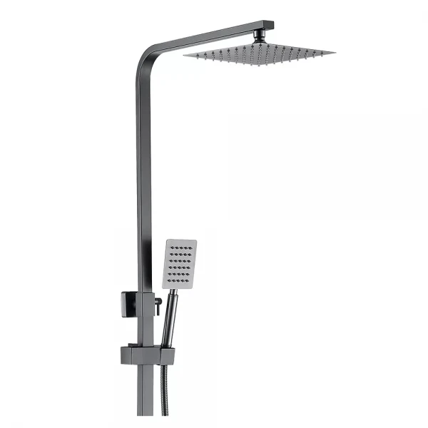 Душевая система PRO16-02-GUNGREY однорычажная 3-х функциональная с коротким поворотным изливом нержавеющая сталь серая (диаметр 35 мм)