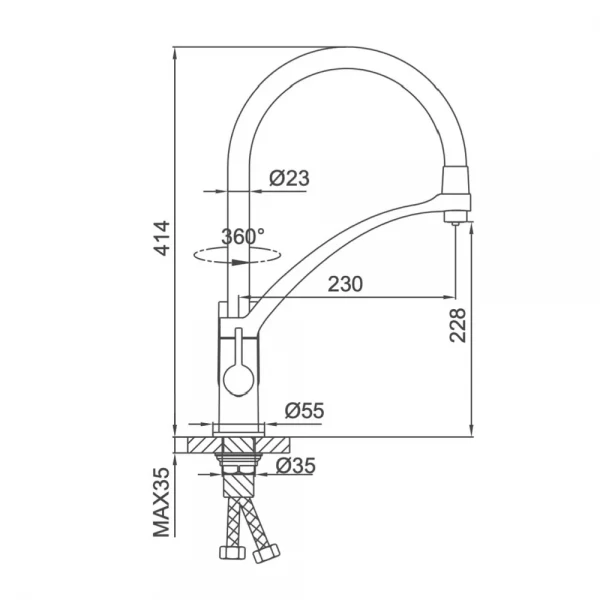 Смеситель для кухни FRAP F4369 для двух видов воды