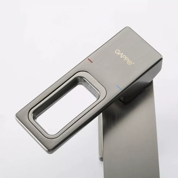 Смеситель для умывальника GAPPO G1017-9 оружейная сталь
