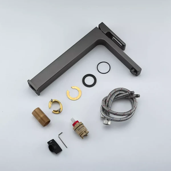 Смеситель для умывальника GAPPO G1017-92 оружейная сталь