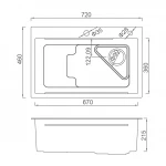 Кухонна мийка GAPPO GS7246-6 накладна 720x460 мм, нержавіюча сталь, поверхня PVD