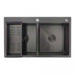 Кухонна мийка GAPPO GS8350-6 накладна 830x500 мм, нержавіюча сталь, поверхня PVD