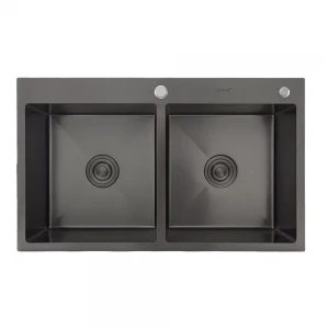 Кухонная мойка GAPPO GS8350-6 830x500 мм накладная из нержавеющей стали с PVD покрытием.