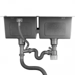 Кухонна мийка GAPPO GS8350-6 накладна 830x500 мм, нержавіюча сталь, поверхня PVD