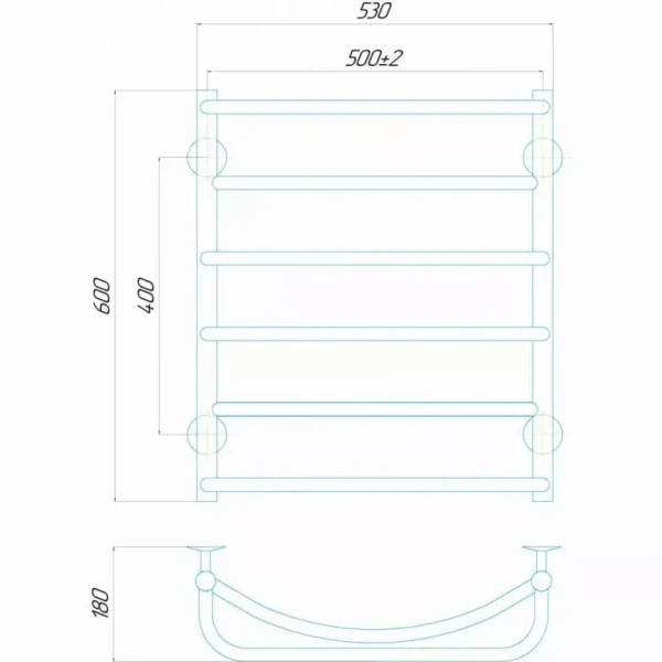 Полотенцесушитель водяной DEFFI Аквамикс 500x600 мм